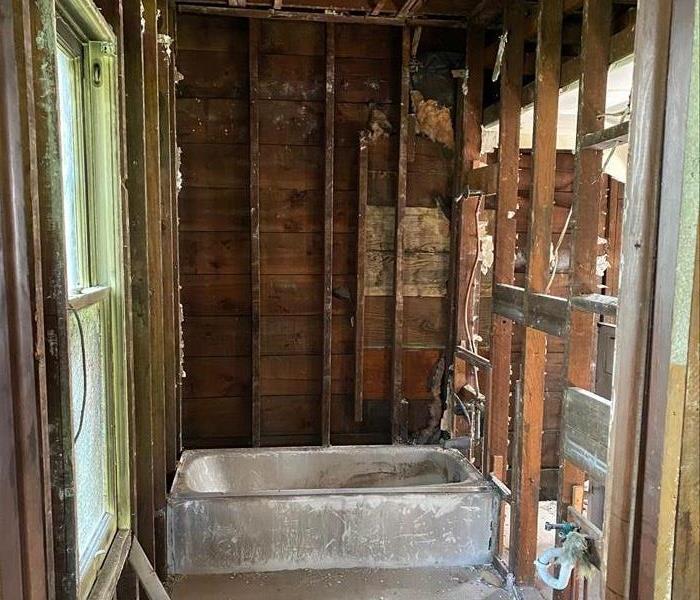 Bathroom demolitioned down to the studs